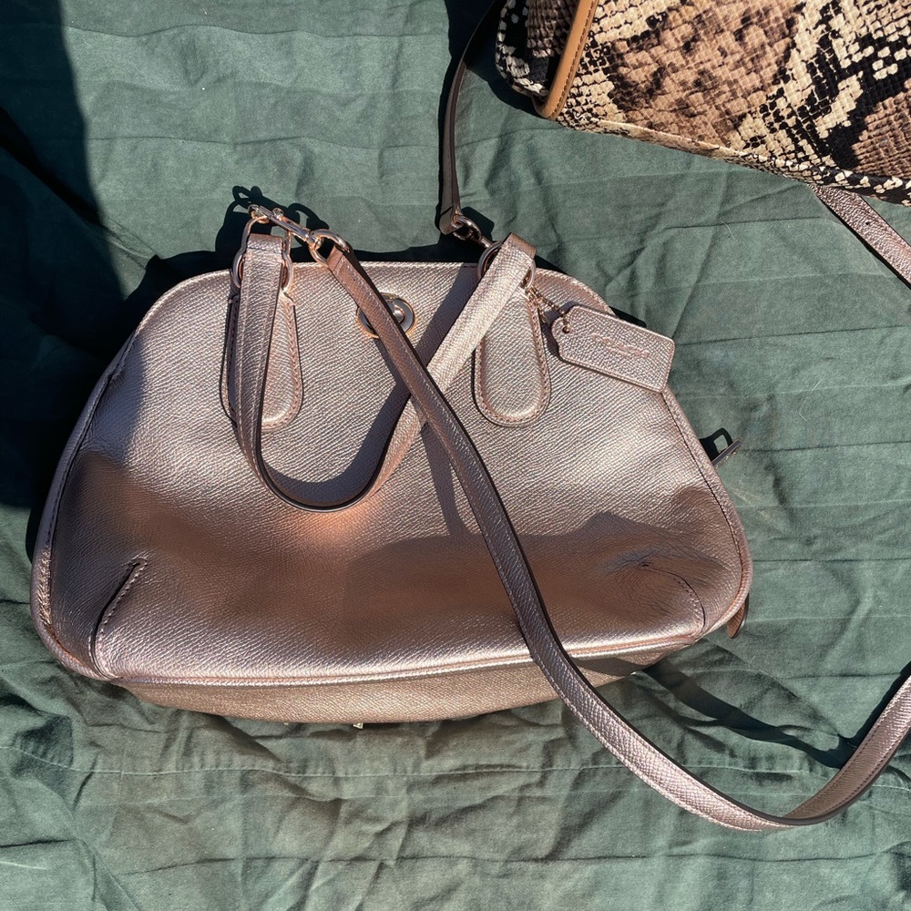 Coach Rose Gold Over the Shoulder Purse